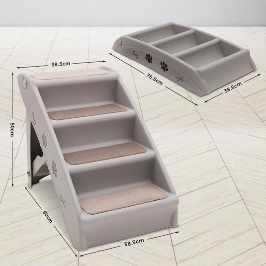 Furtastic 50cm Foldable Pet Stairs Ramp Grey