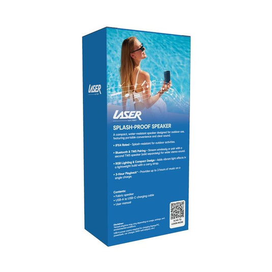 Laser Splash Proof Bluetooth Speaker Blue