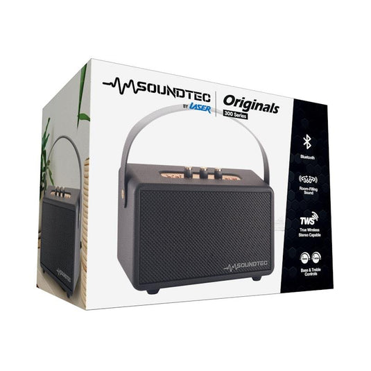 Laser SoundTec Retro Bluetooth Boombox Black