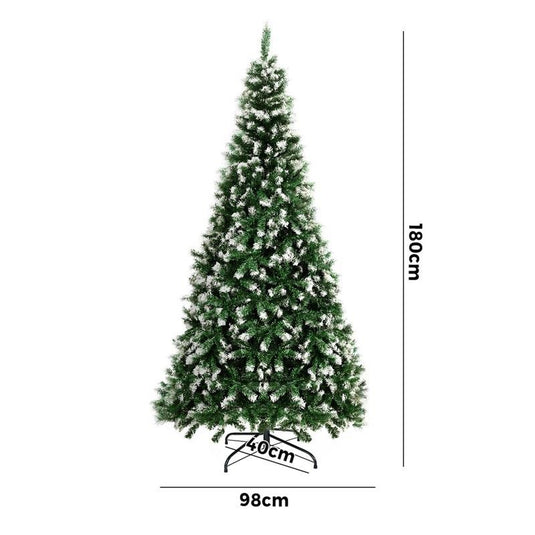 Tinseltown Christmas Tree 1.8M Xmas Trees Snowy Decorations Green 800 Tips 6 Feet