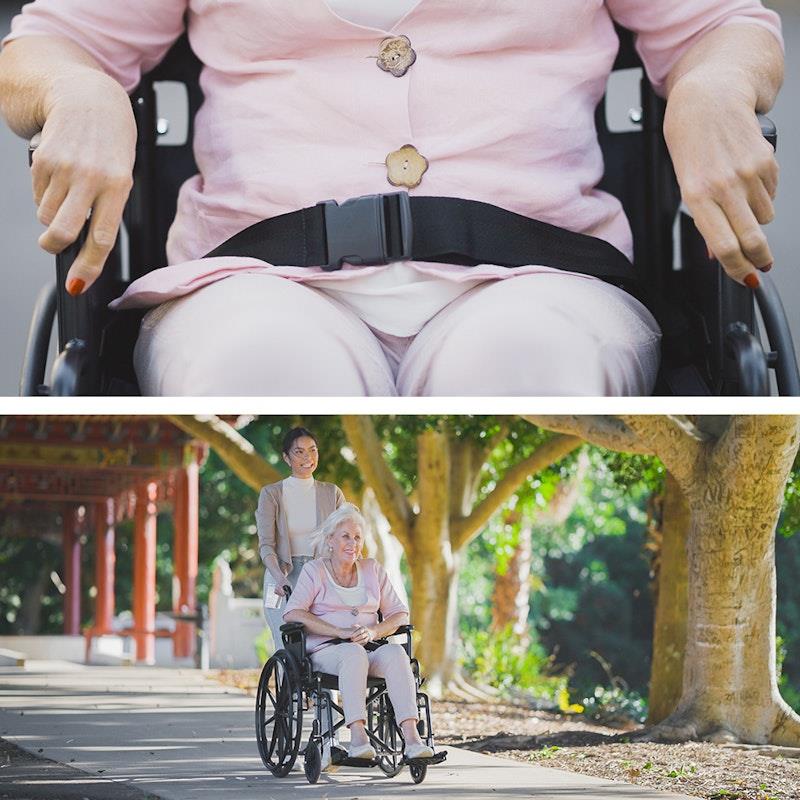 Load image into Gallery viewer, Equipmed 24 Inch Folding Wheelchair with Park Brakes Black
