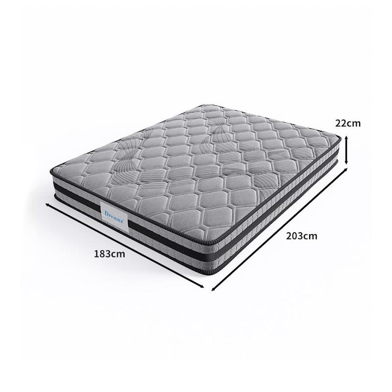Load image into Gallery viewer, DreamZ Spring Mattress Bed Pocket Egg Crate Foam Medium Firm 22CM King
