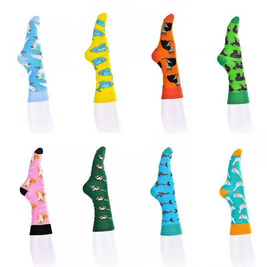 Sock Exchange 8 Pairs Fashion Novelty Funny  Socks one Size 5-13 Bundle