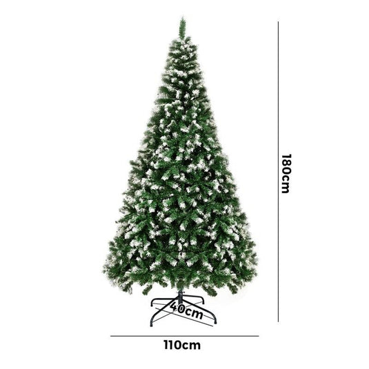 Tinseltown Christmas Tree 1.8M Xmas Trees Snowy Decorations Green 830 Tips 6 Feet