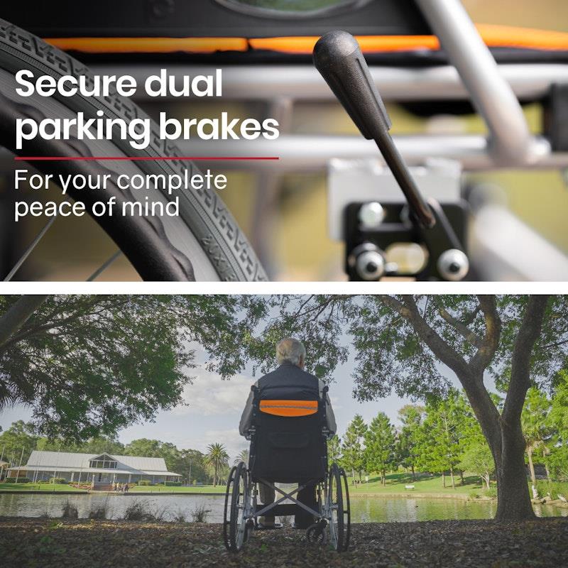 Load image into Gallery viewer, Equipmed 20 Inch Folding Aluminium Wheelchair Orange
