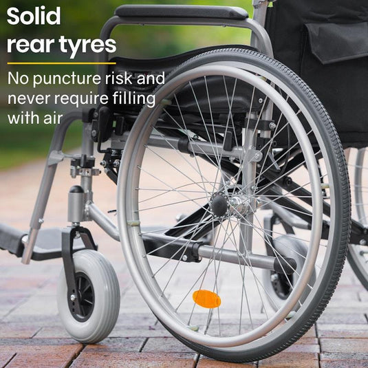 Equipmed Folding Wheelchair XXL Extra-Wide Bariatric Seat Black