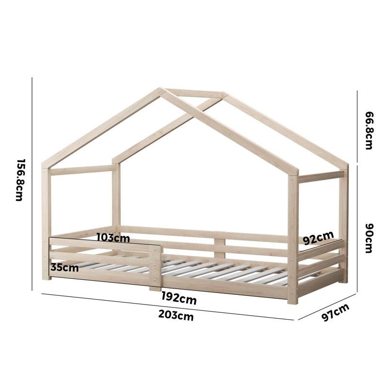 Load image into Gallery viewer, Oikiture Bed Frame Wooden Timber House Frame Single

