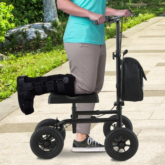 Orthonica Foldable Steel Mobility Knee Scooter Walker Black