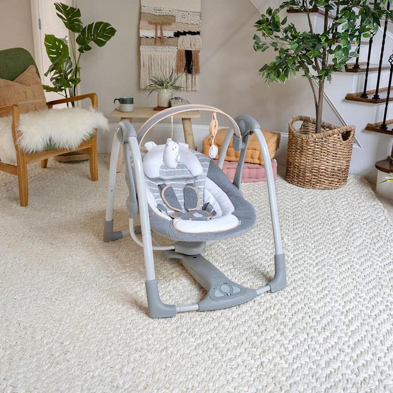 Load image into Gallery viewer, Ingenuity Boutique Collection Swing 'n Go Portable Swing - Bella Teddy 1pc

