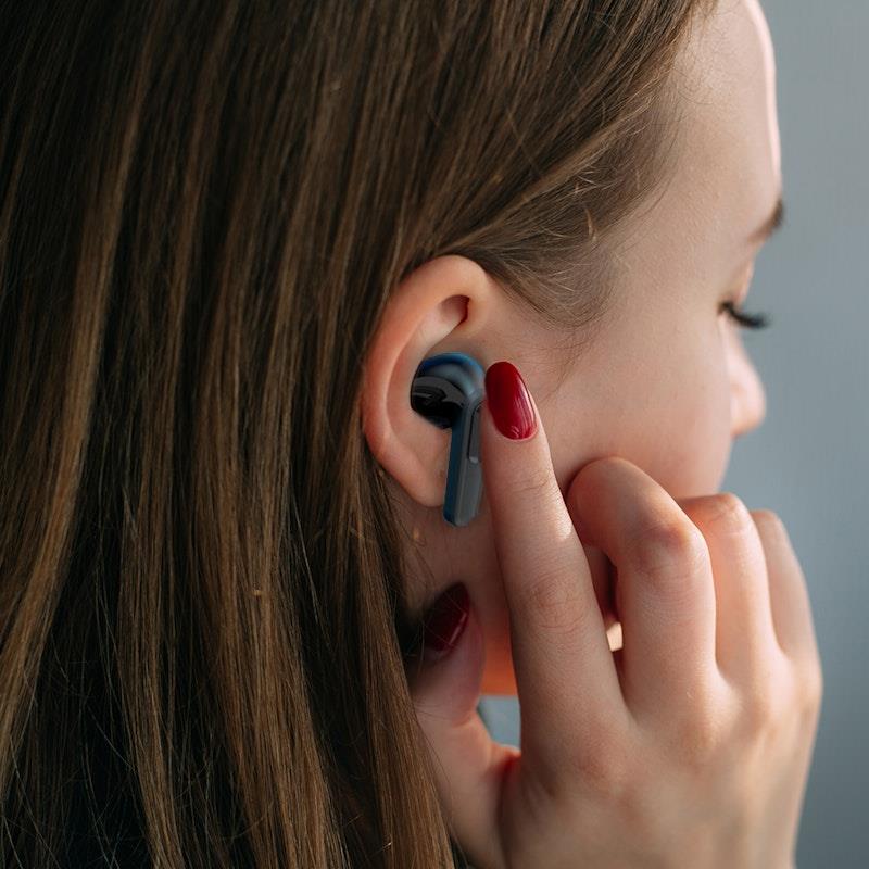 Load image into Gallery viewer, Laser TWS Earbuds with LED Display: True Wireless &amp; Tap Controls Black
