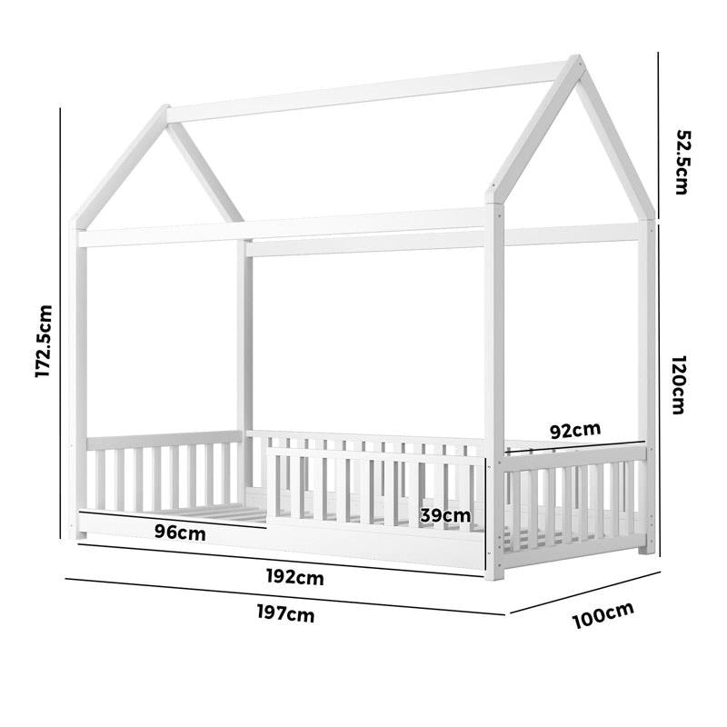 Load image into Gallery viewer, Oikiture Bed Frame Kids Wooden Timber House Frame Single
