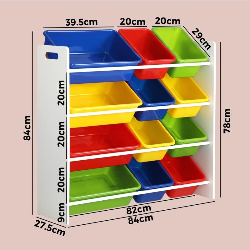 Load image into Gallery viewer, Oikiture Kids Toy Box Organiser 12 Bins Display Shelf Storage Rack Drawer Multicolors
