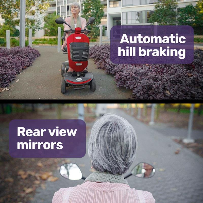 Load image into Gallery viewer, Equipmed Electric Mobility Scooter For Elderly Pathline (Red)
