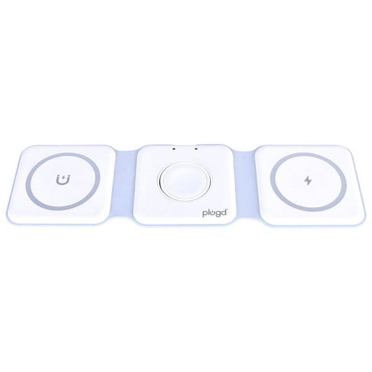 PLUGD 3 in 1 Wireless Charging Foldable Station for Apple Mag Safe 1 Piece