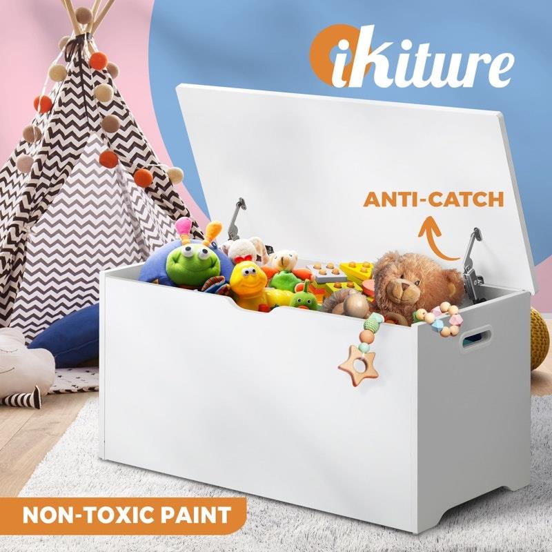 Load image into Gallery viewer, Oikiture Kids Toy Storage Box Cabinet Wooden Chest Container Room Organiser White
