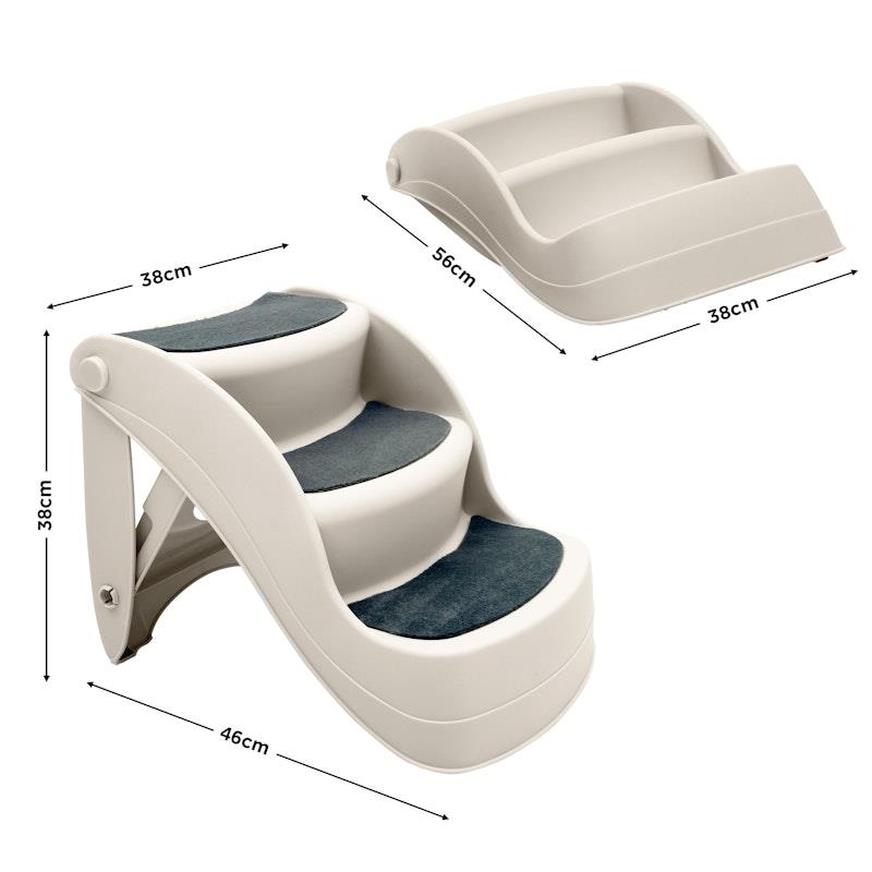 Load image into Gallery viewer, Furtastic 38cm Foldable Pet Stairs Ramp White
