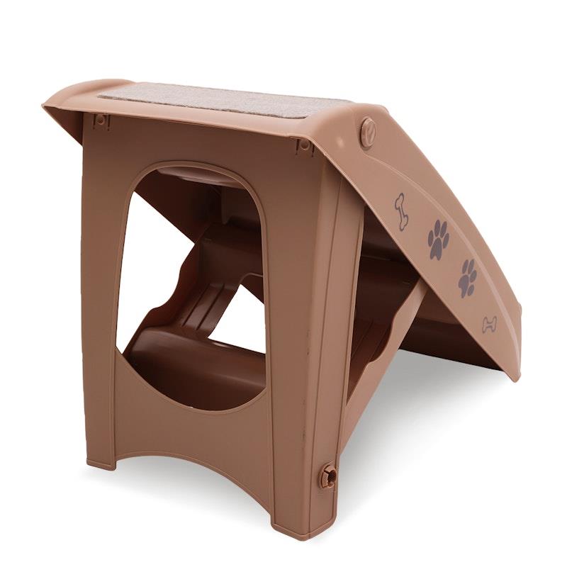 Load image into Gallery viewer, Furtastic 50cm Foldable Pet Stairs Ramp Brown
