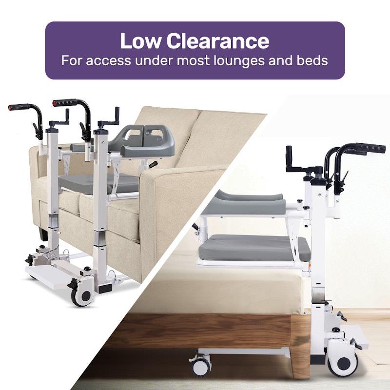 Load image into Gallery viewer, Equipmed 4 In1 Patient Lift Transfer Chair White &amp; Grey
