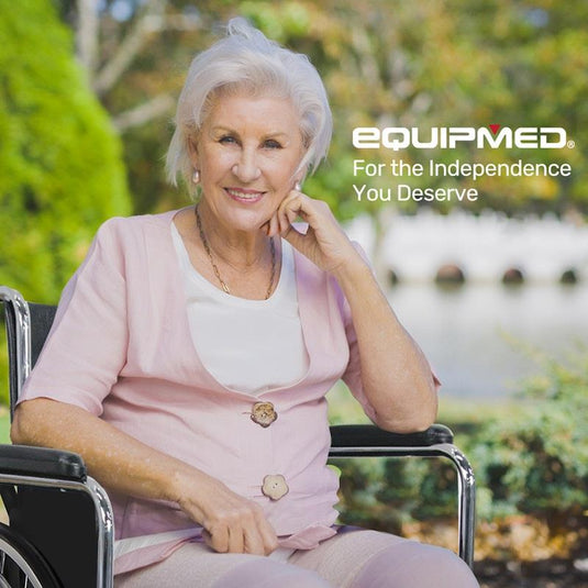 Equipmed Folding Manual Wheelchair Self Propelled Black