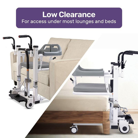 Equipmed 4 In 1 Patient Lift Transfer Chair White