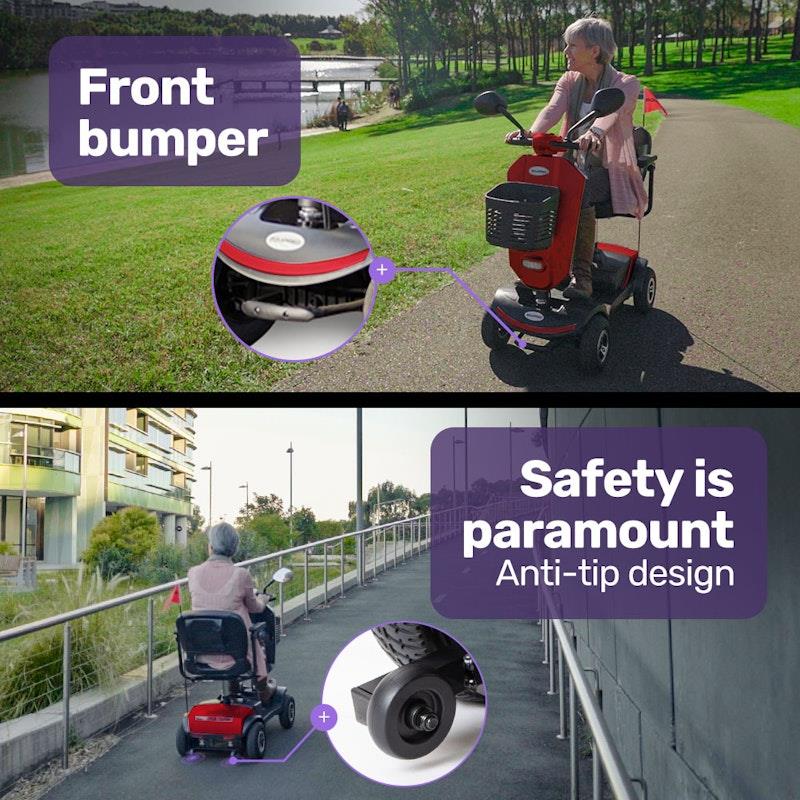 Load image into Gallery viewer, Equipmed Electric Mobility Scooter For Elderly Pathline (Red)
