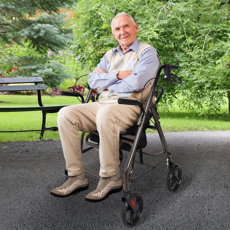 Load image into Gallery viewer, Orthonica Aluminum Rollator Walker Grey
