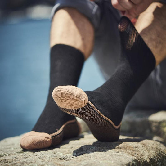 Glucology Copper Based Loose Top Classic Socks 2 Pairs Black Extra Large