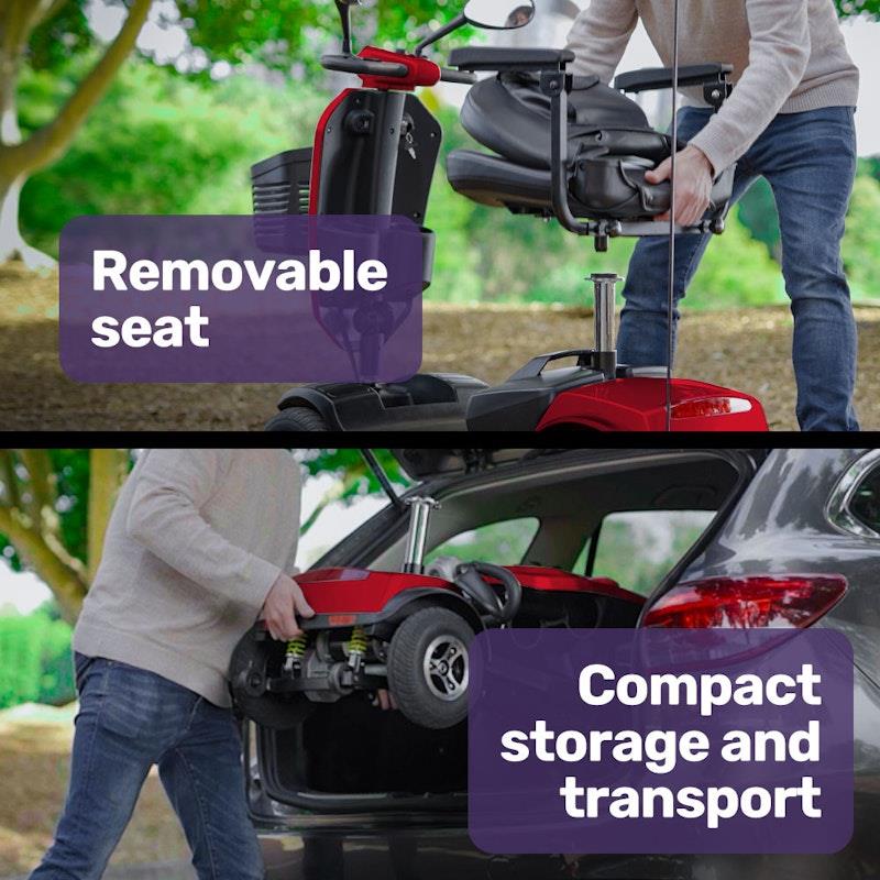 Load image into Gallery viewer, Equipmed Electric Mobility Scooter For Elderly Pathline (Red)
