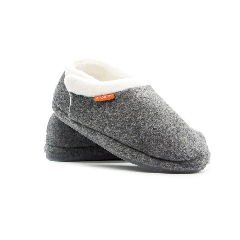 Load image into Gallery viewer, Archline Slippers Closed Back Arch Support Comfort Grey Marl Size 44
