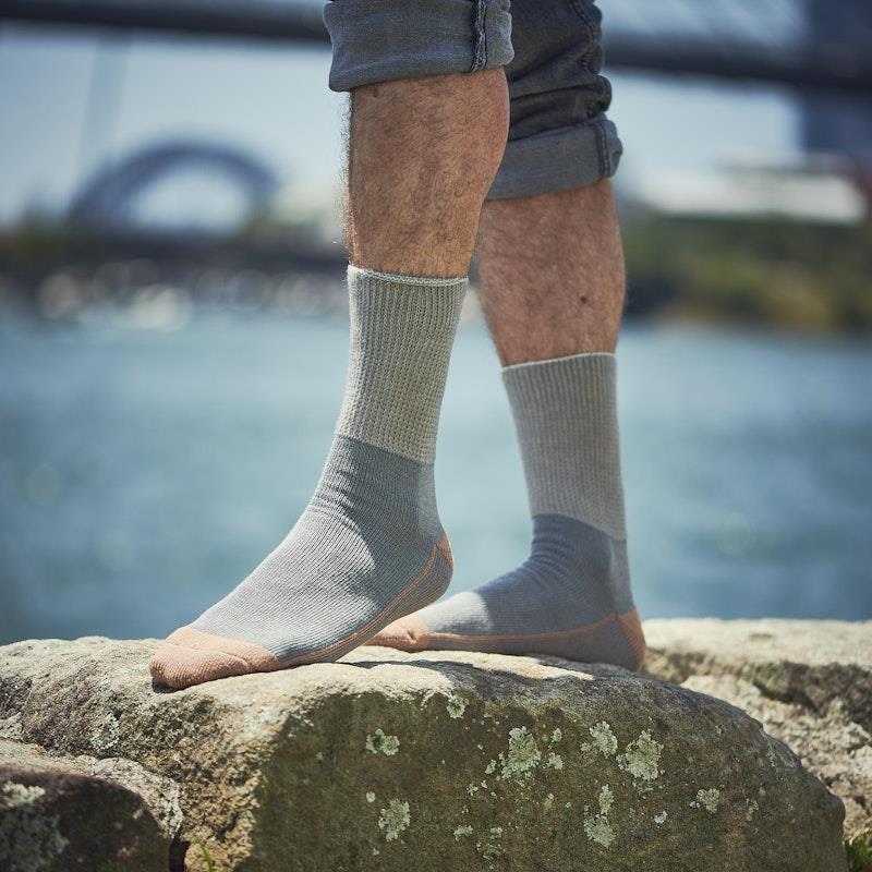 Load image into Gallery viewer, Glucology Copper Based Loose Top Classic Socks 2 Pairs Grey Medium
