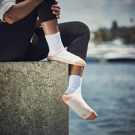Glucology Copper Based Loose Top Classic Socks 2 Pairs White Large