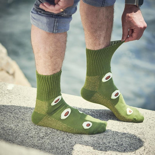 Glucology 6 Pack Mixed Patterned Socks - Bananas, Avocado & Eggs Large