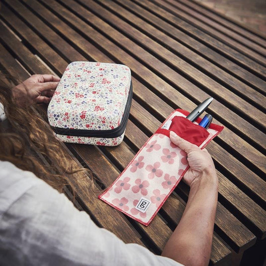 Glucology Travel Bundle Case - Plus, Floral/ 2 Pen Pouch - Floral/ 3 Sharps