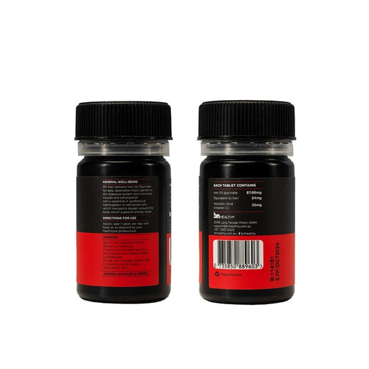 BN Healthy Iron - 24mg Iron (II) Glycinate with vitamin C 30 Tablets