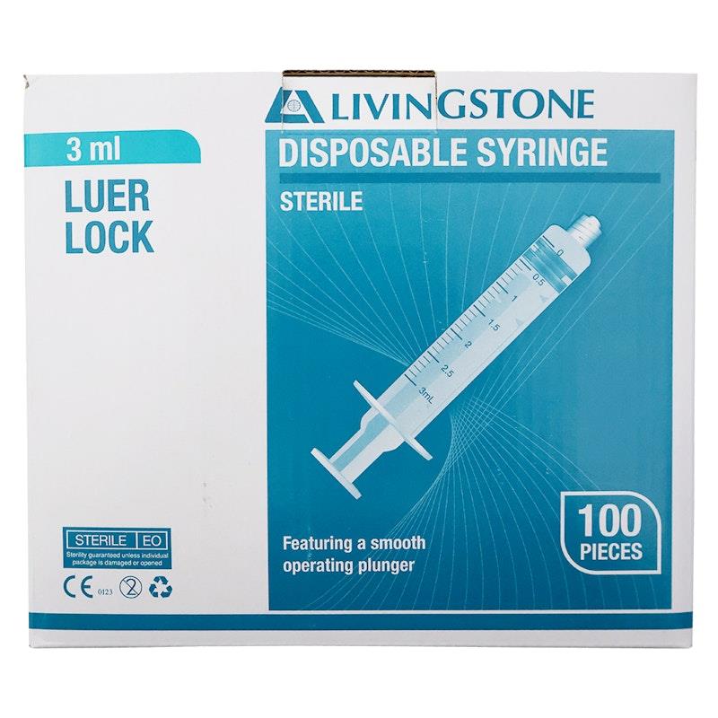 Load image into Gallery viewer, Livingstone Syringe Luer Lock Tip 3ml 100 Pieces/Box
