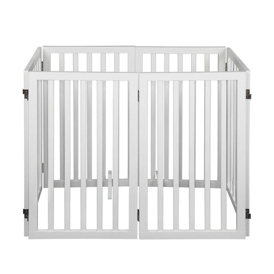 PaWz Wooden Pet Gate Dog Fence Safety Stair Barrier Security Door 6 Panel Large