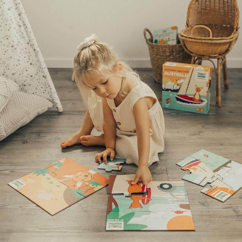 Load image into Gallery viewer, Mizzie The Kangaroo Little Aussie Lovers Puzzles Gift Set
