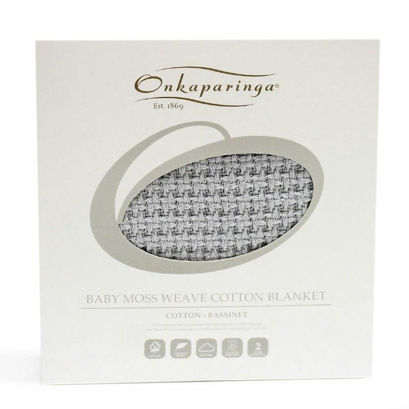 Load image into Gallery viewer, Onkaparinga Baby Moss Weave 80x120cm Cotton Blanket Bassinet - Silver 1pc
