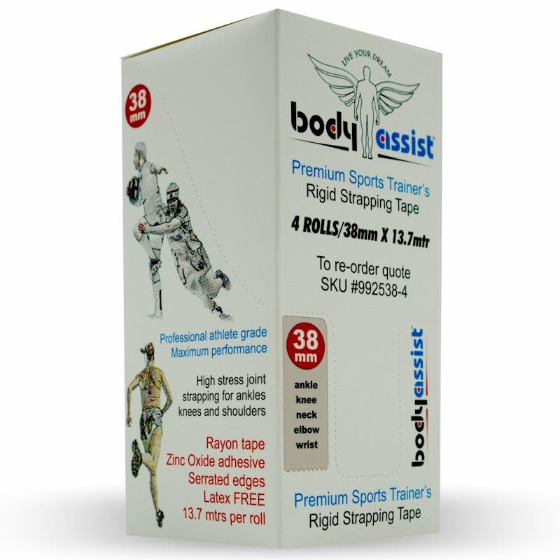 Load image into Gallery viewer, BodyAssist Rigid Strapping Tape - Ankle 3.8cm x 13.7m x 4 Rolls Bundle
