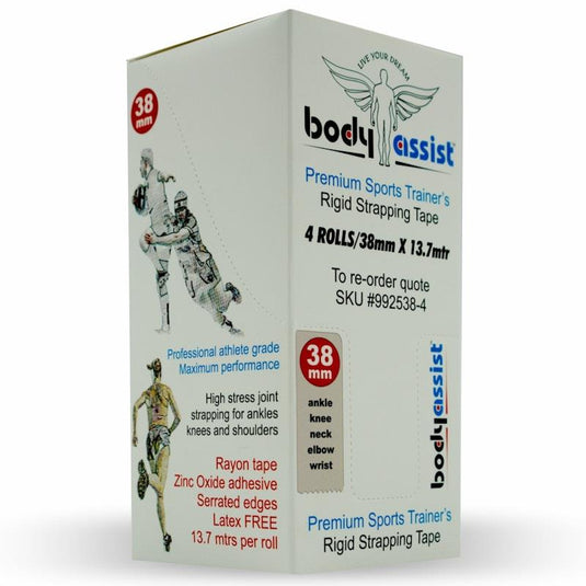 BodyAssist Rigid Strapping Tape - Ankle 3.8cm x 13.7m x 4 Rolls Bundle