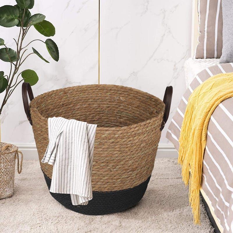 Load image into Gallery viewer, Living Today 3 Piece Cotton Rope Stripe Carry Handles Storage Baskets Set Bundle
