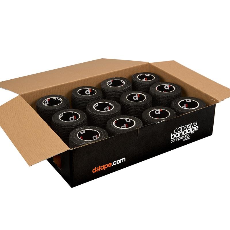 Load image into Gallery viewer, d3 Cohesive Wrap 75mm x 5m Black Box of 12 Rolls

