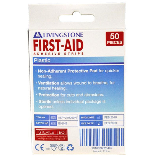 Livingstone Superior Adhesive Recyclable Plastic Strips 72 x 19mm 50 Pieces/Box