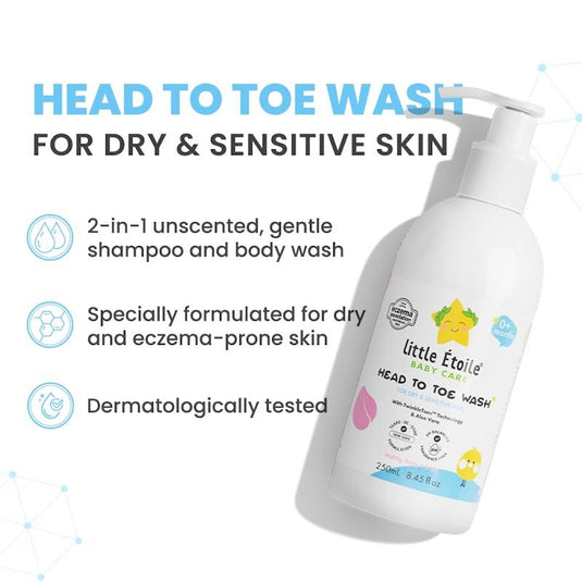 Little Etoile Head to Toe Wash for Dry, Sensitive & Eczema-prone Skin (0+ Months) 250ml
