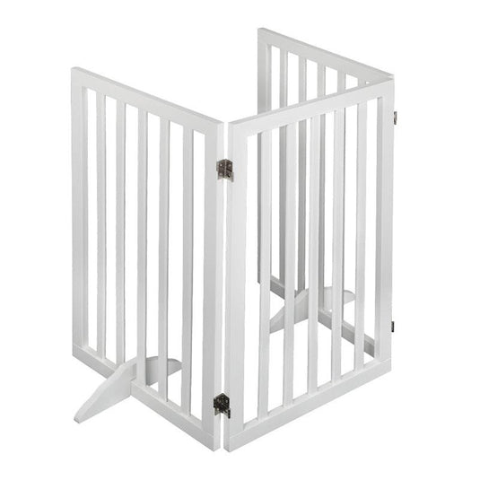 PaWz Wooden Pet Gate Dog Fence Safety Stair Barrier Security Door 3 Panel Large