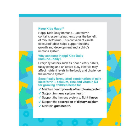 Happi Kids Daily Immune+ Lactoferrin 60 Chewable Tablets
