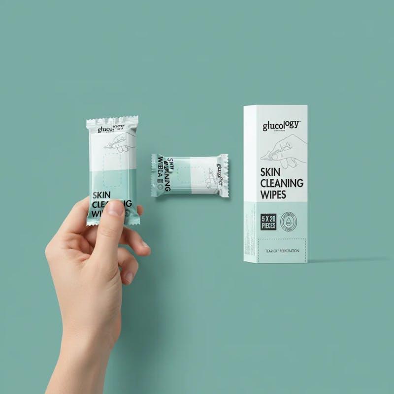 Load image into Gallery viewer, Glucology Alcohol Free Finger Cleaning Wipes 5 Packs of 20 Wipes

