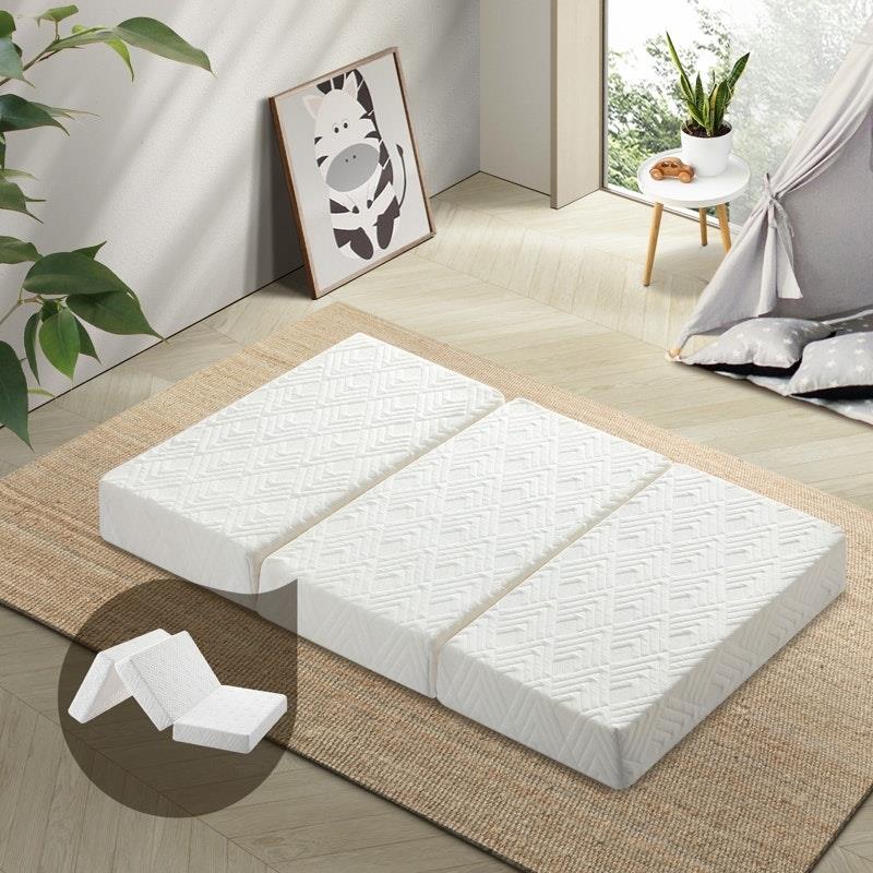 Load image into Gallery viewer, Bedra Bedding Folding Mattress 3-Fold Foldable Foam Mattresses Bed Mat White
