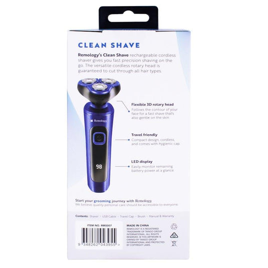 Remology Clean Shave Rechargeable Cordless Shaver 1pc