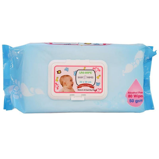 Uni-Wipe Unscented Alcohol Free Baby Wipes 80 Wipes 12Pack